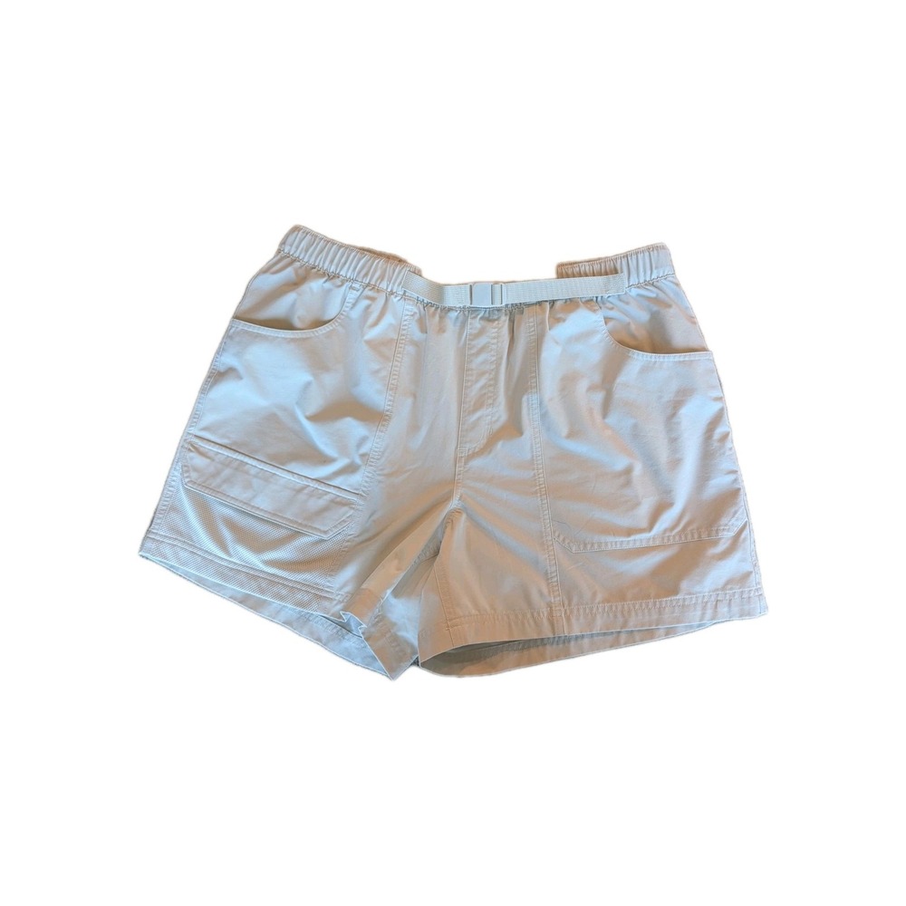 Aviva Women's Shorts Size M Cream Waterproof Pockets Pull On Buckle Belt